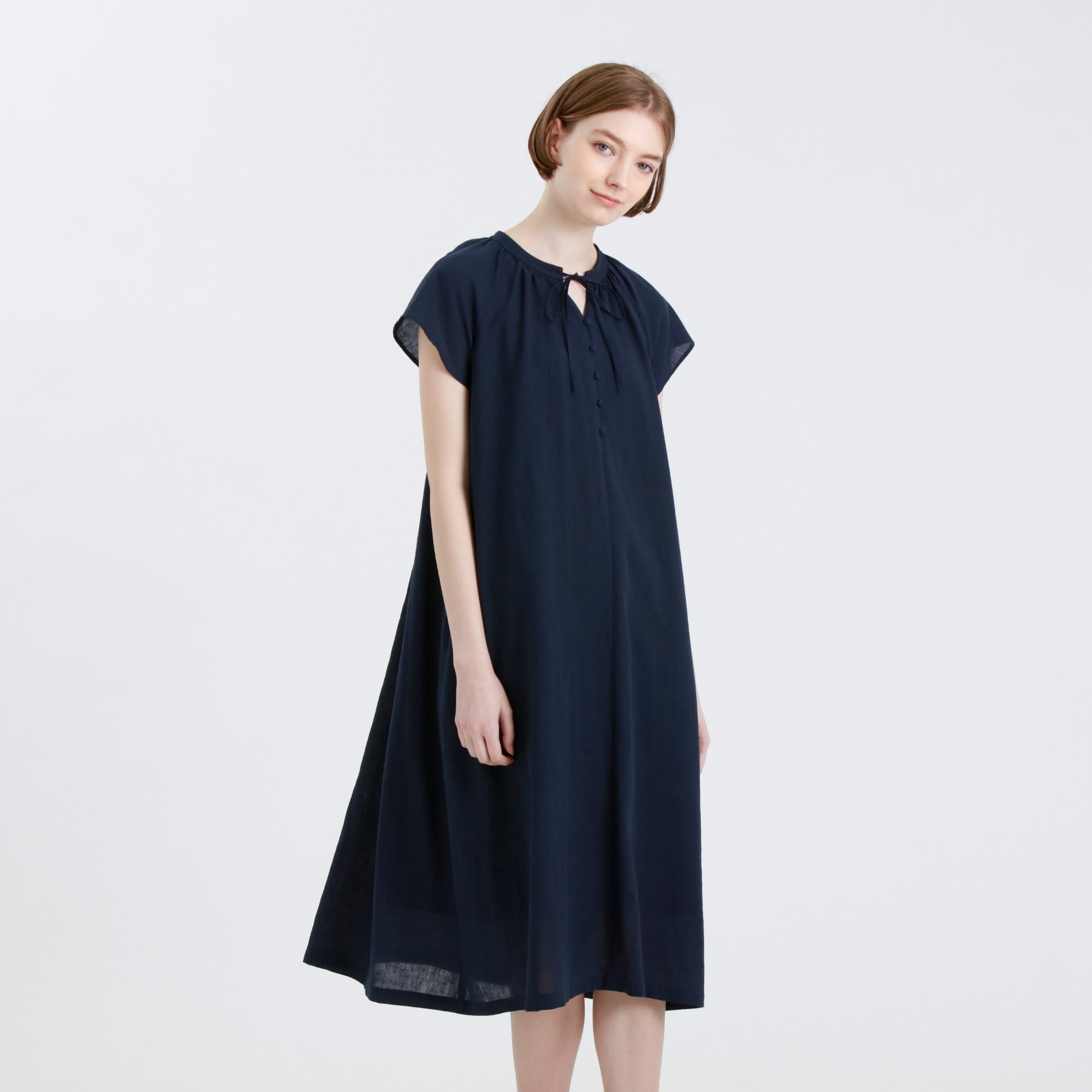Women 21ss フロントリボンリネンワンピース Mackintosh Philosophy マッキントッシュ フィロソフィー 公式オンラインストア