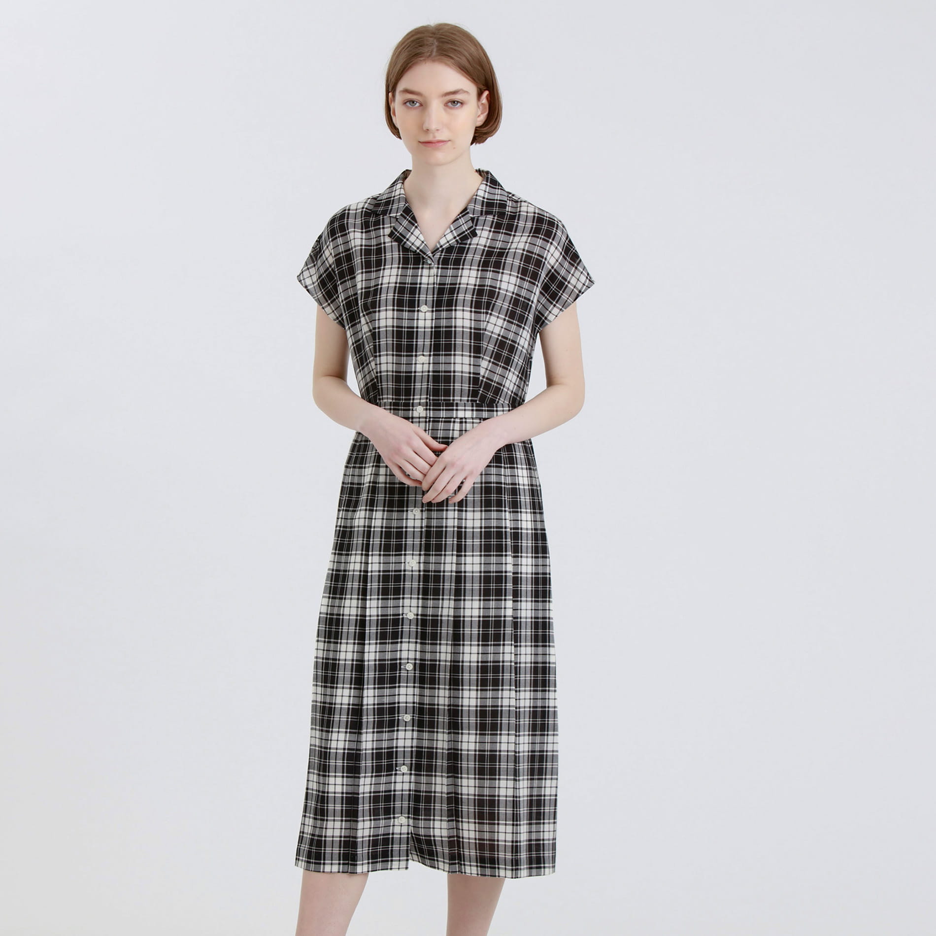 Women 21ss オープンカラーチェックワンピース Mackintosh Philosophy マッキントッシュ フィロソフィー 公式オンラインストア