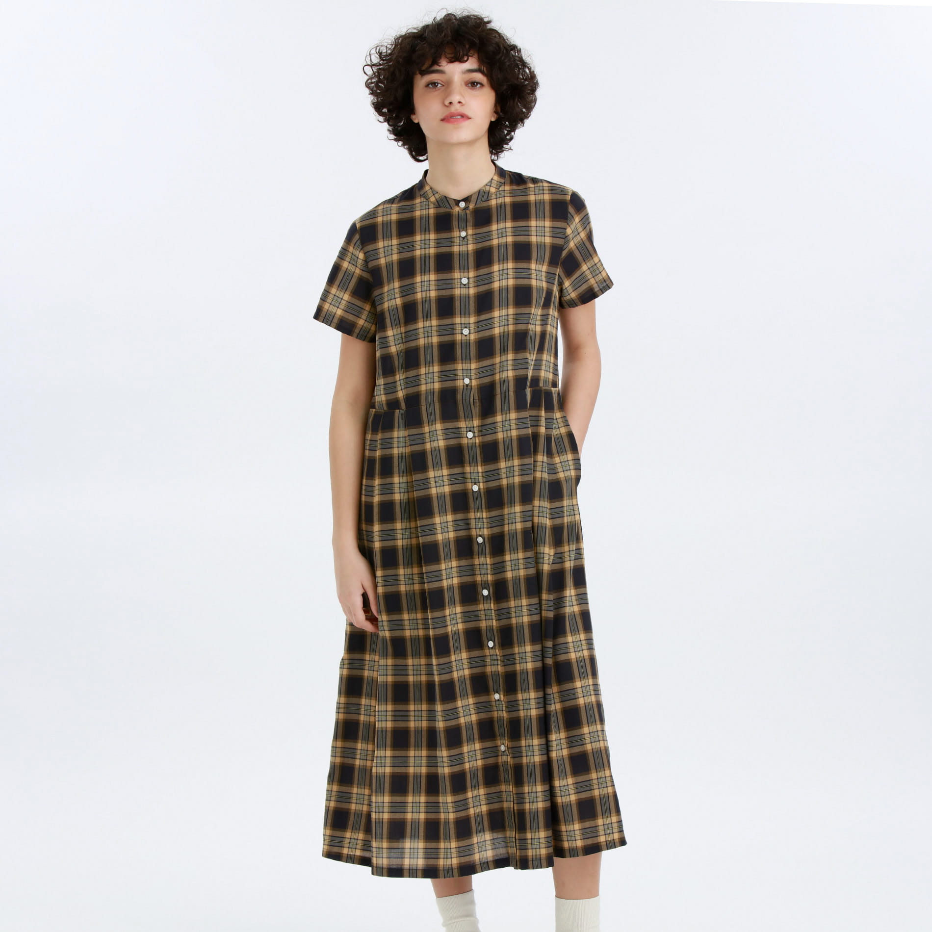 Women Grey Label Grey Label マドラスチェックノーカラーワンピース Mackintosh Philosophy マッキントッシュ フィロソフィー 公式オンラインストア