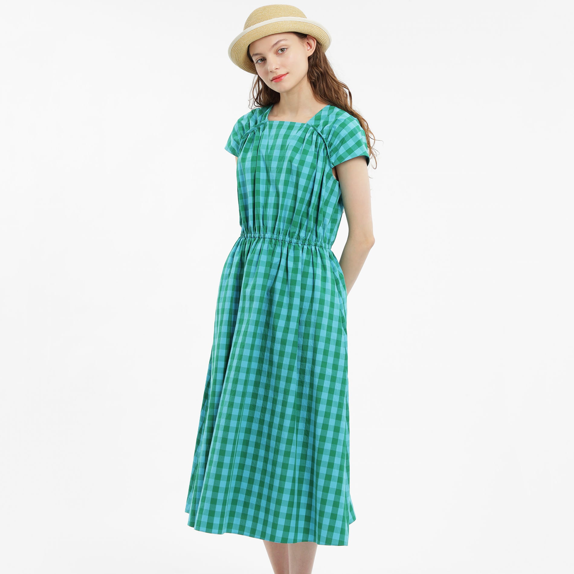 Women 22ss コットンブロックチェックワンピース 公式 Mackintosh Philosophy マッキントッシュ フィロソフィー 公式オンラインストア