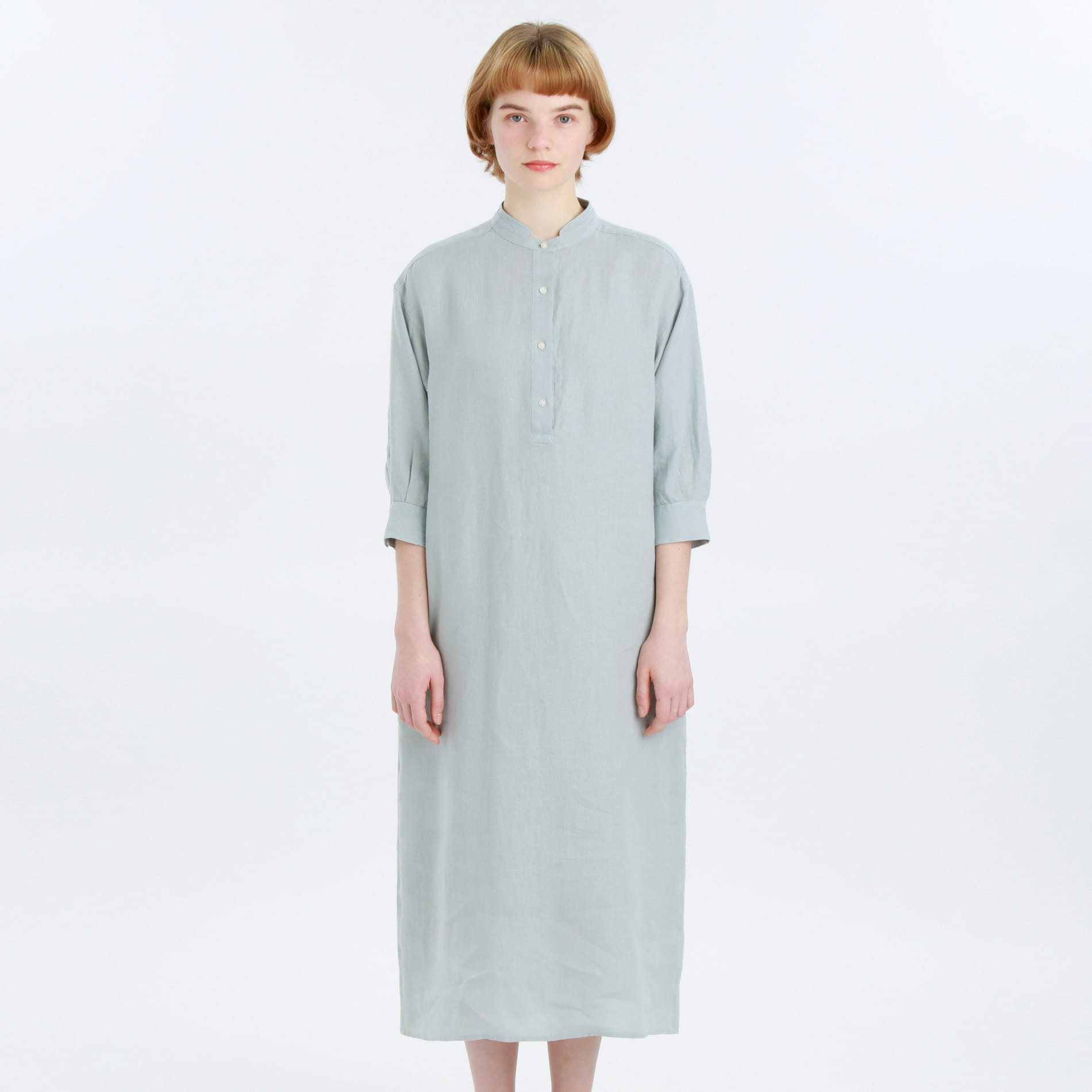 Women Grey Label フレンチリネンバンドカラーワンピース 公式 Mackintosh Philosophy マッキントッシュ フィロソフィー 公式オンラインストア