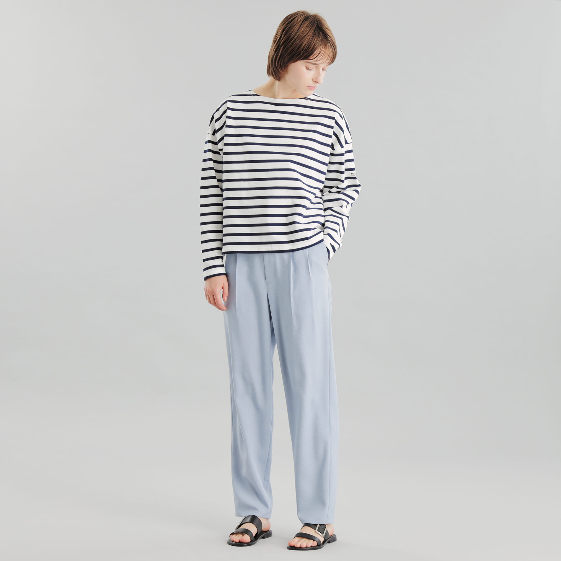 
                  GREY LABEL バスクボーダーカットソー